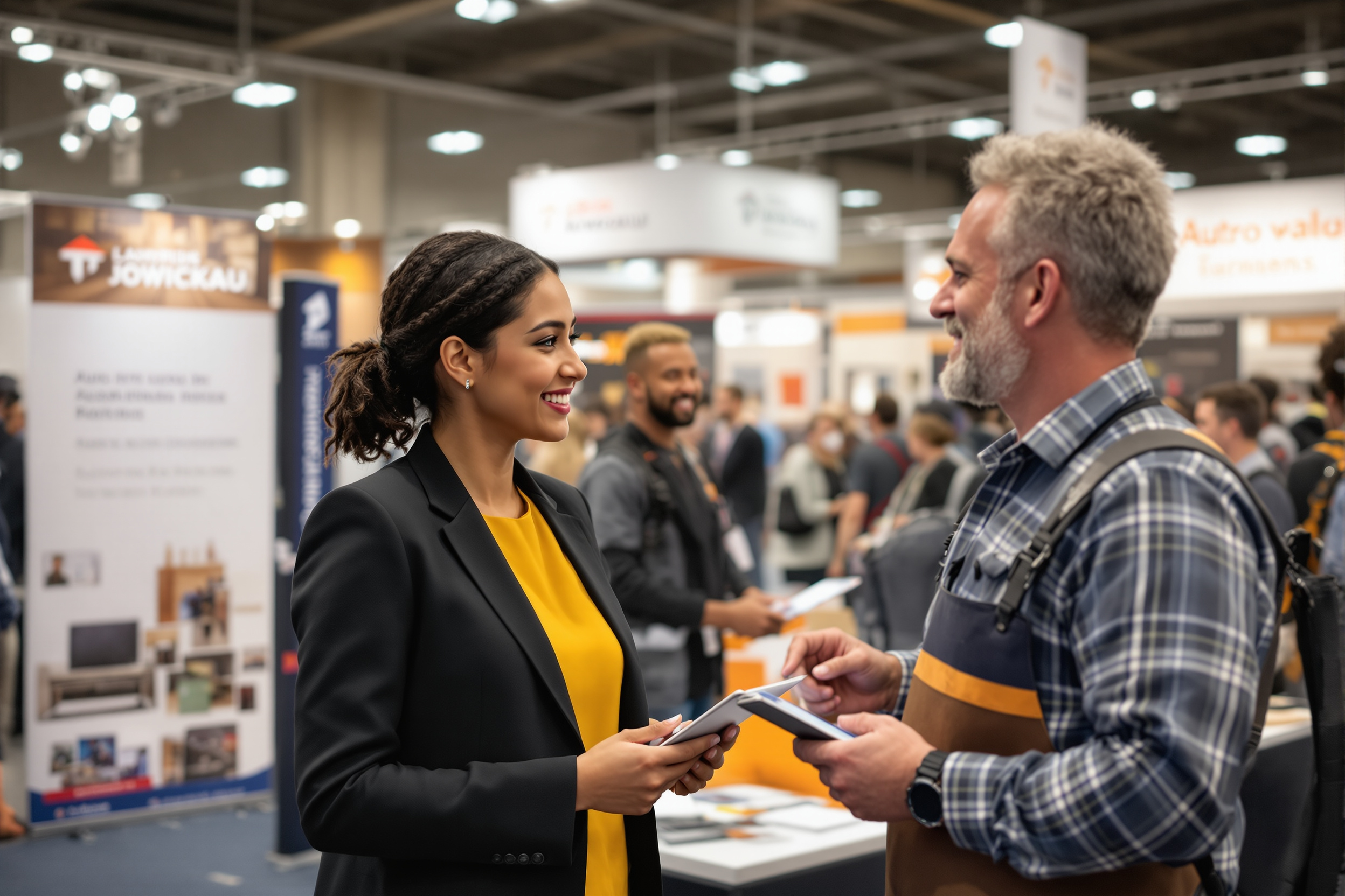 Ausbildung Recruiting Zwickau: Personalreferentin im Gespräch mit Bewerber auf Jobmesse