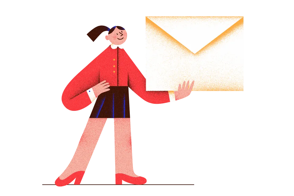 girl with mail on her hand