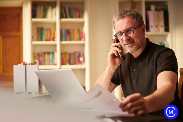 person talking on phone