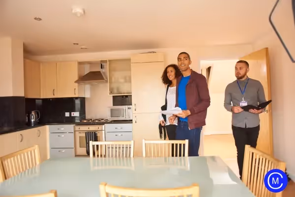 couples looking at new rental home