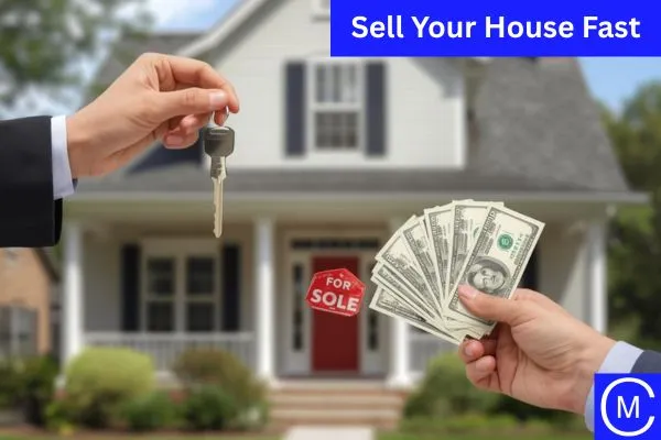 fast cash offer for a house, one hand giving key and another hand givng cash