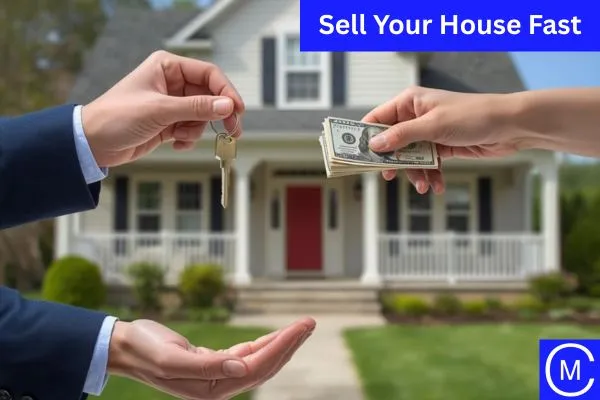 one hand offering cash and another hand offering key of house for cash