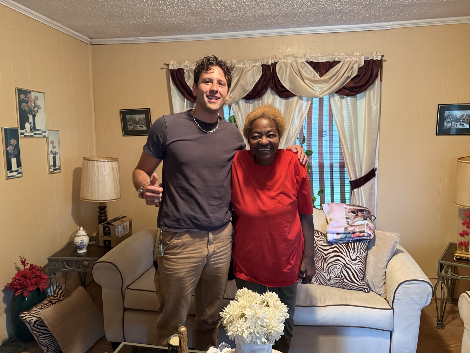 Andrew and Lucille together at her home