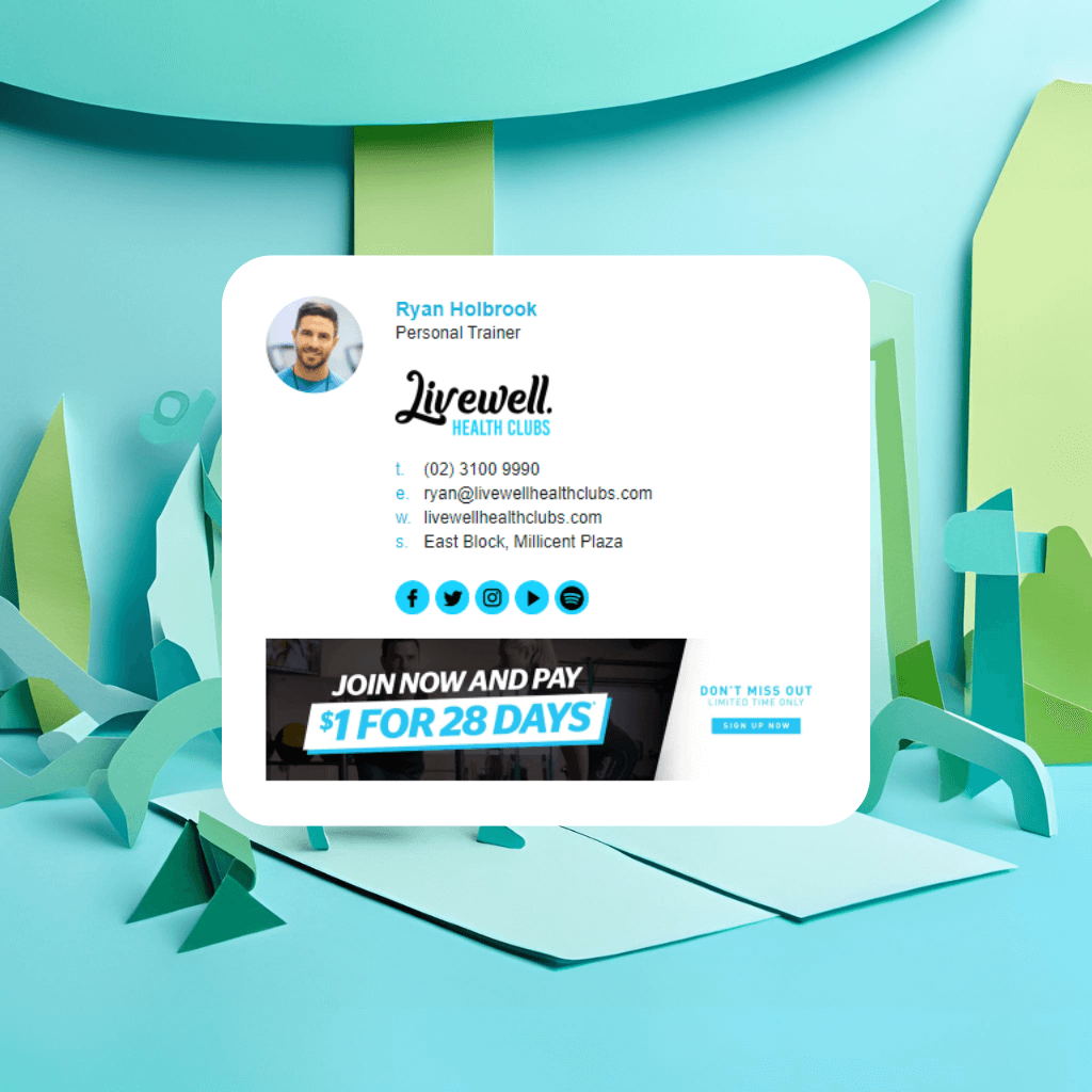 email signature template for personal trainer