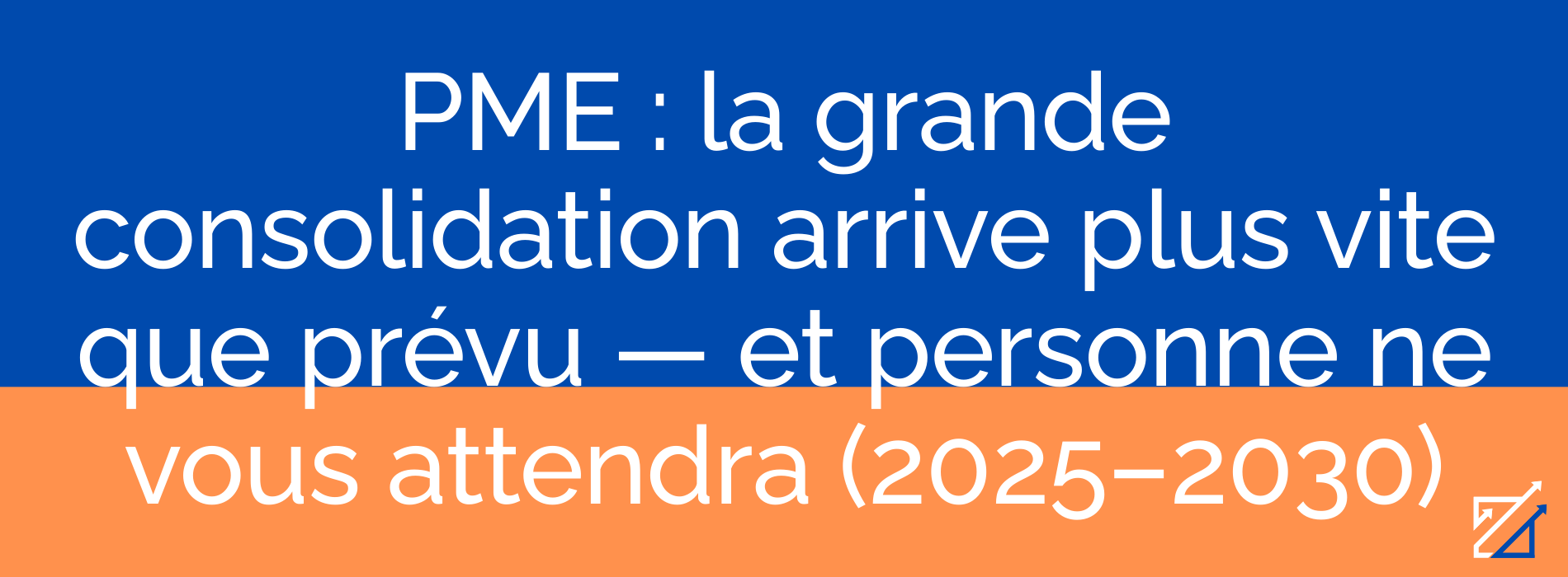 PME : la grande consolidation arrive plus vite que prévu — et personne ne vous attendra (2025–2030)