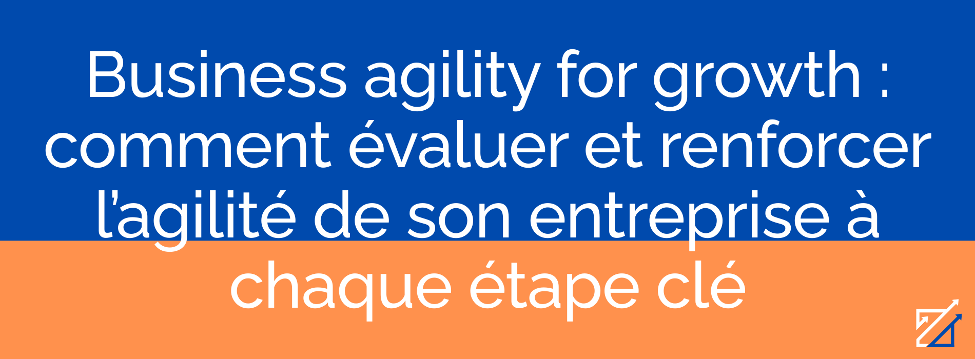Business agility for growth : comment évaluer et renforcer l’agilité de son entreprise à chaque étape clé