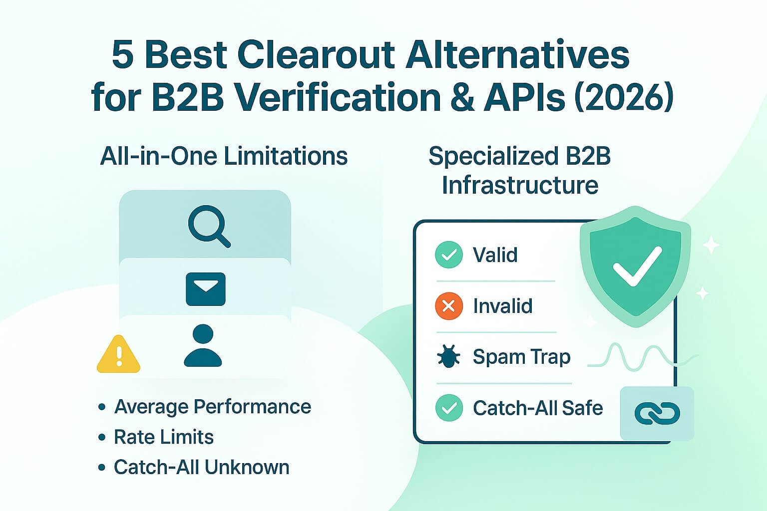 5 Best Clearout Alternatives for B2B Verification & APIs (2026)