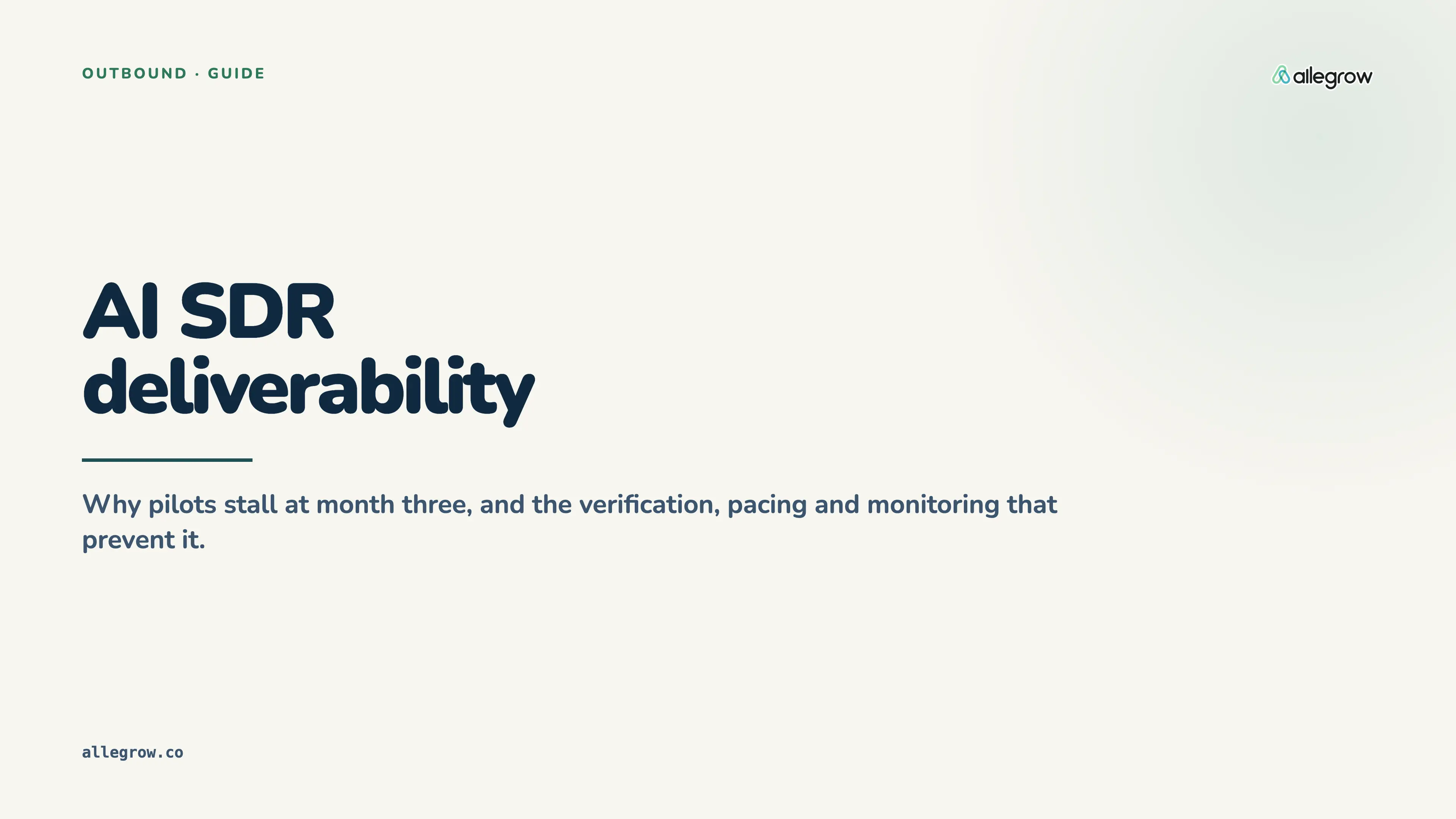 AI SDR deliverability: why pilots collapse at month 3 and how to prevent it