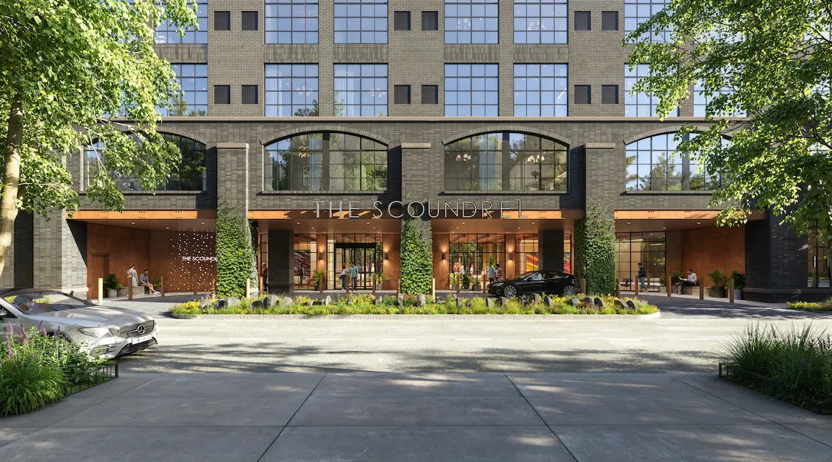 Mockup Facade of The Scoundrel Hotel in Gatlinburg 