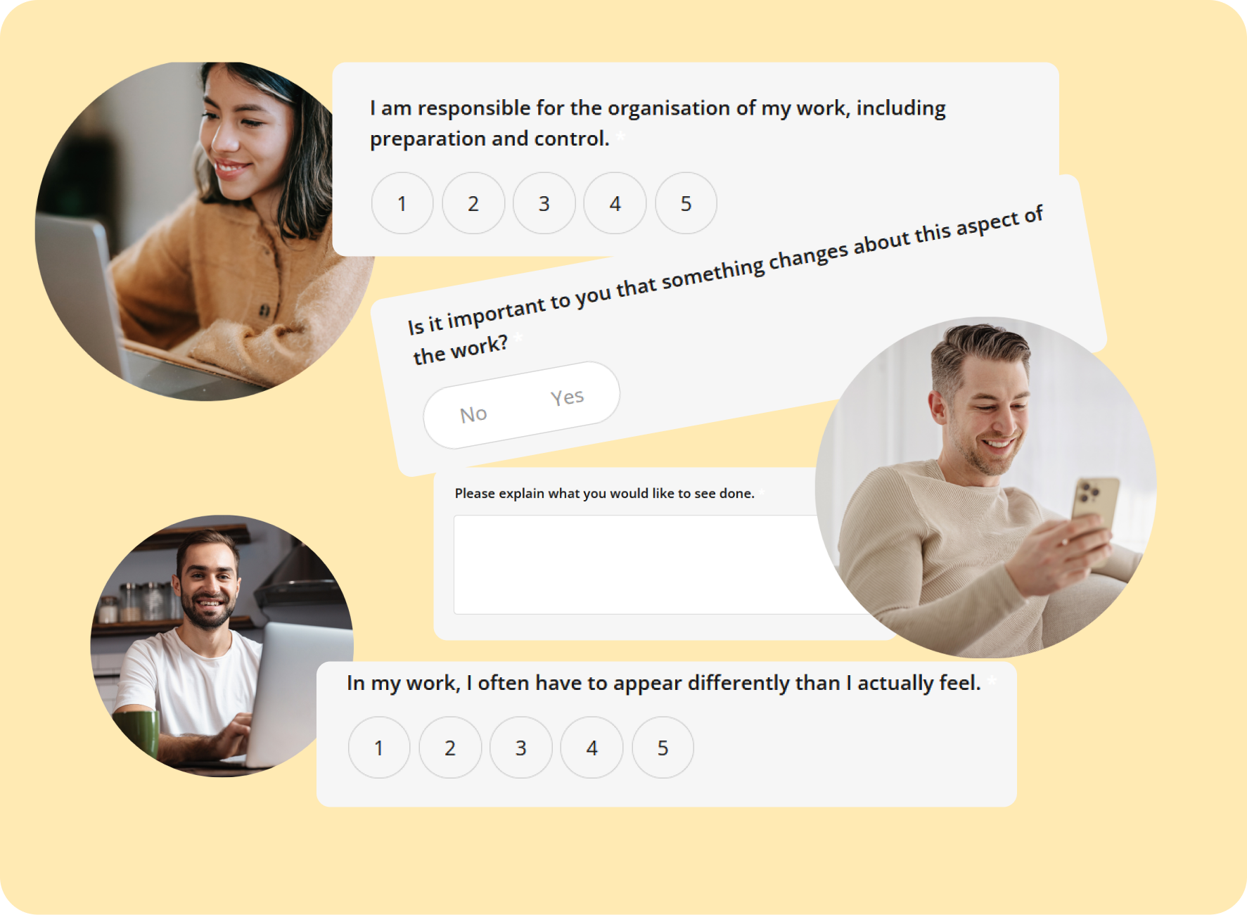 Step by step towards psychosocial risk assessment: Screenshot of the mentalport platform and employees implementing it. #mentalport