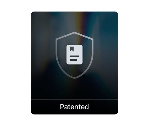 Icon of a document with a bookmark inside a shield shape above the word 'Patented'.