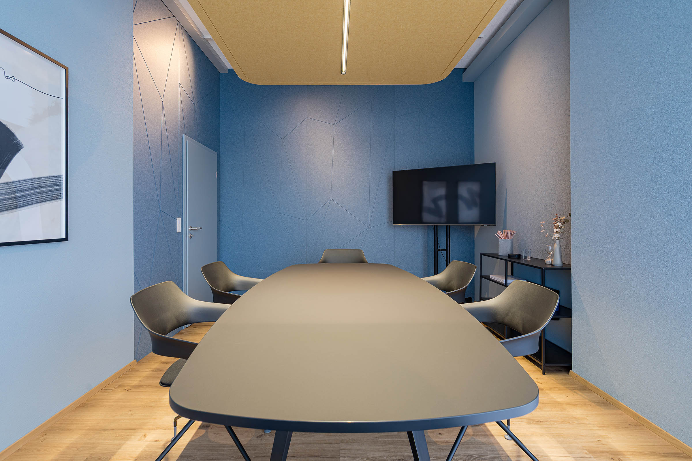 Akustisch wirksame Elemente im Meetingbereich