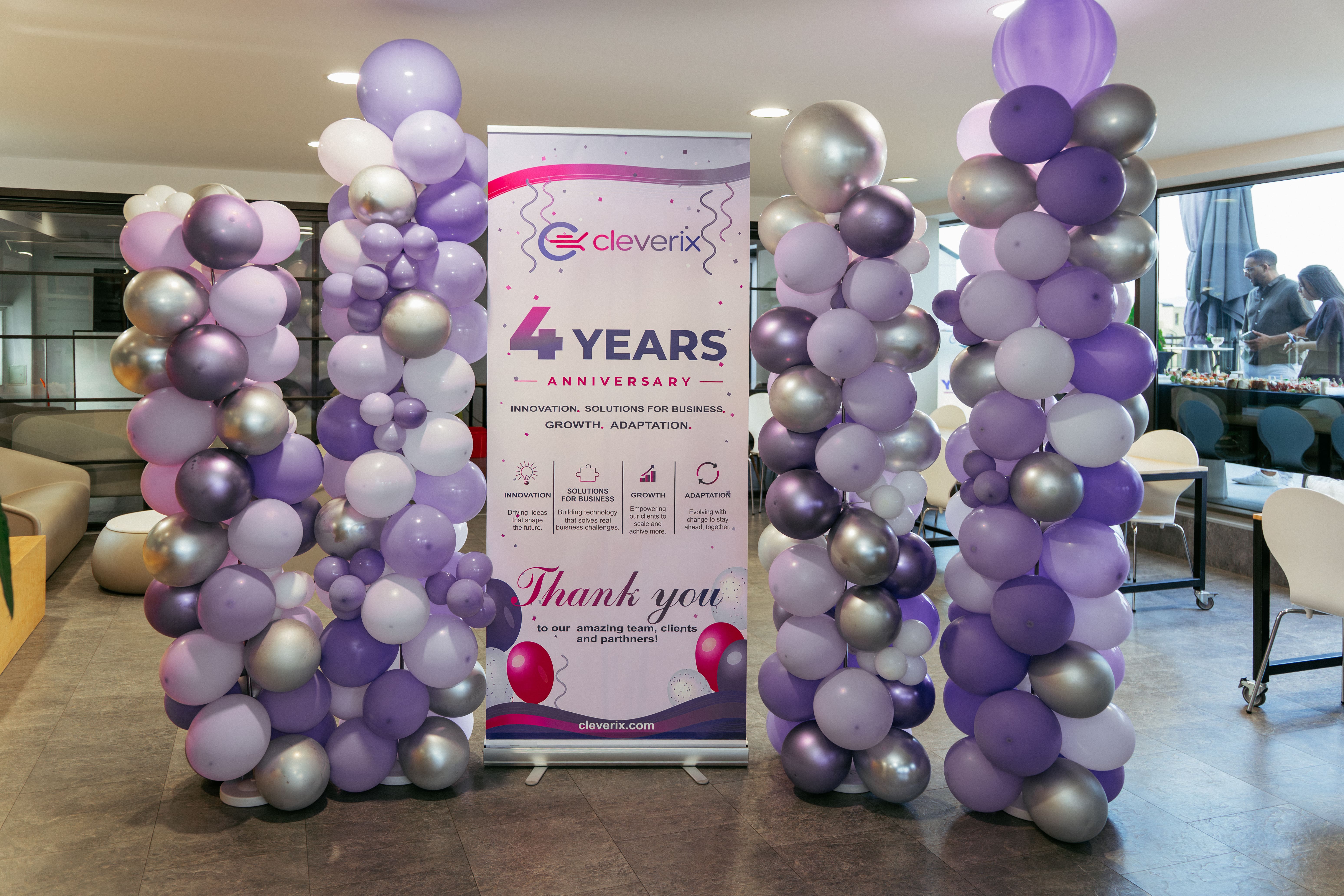 Cleverix team celebrating four years of the company