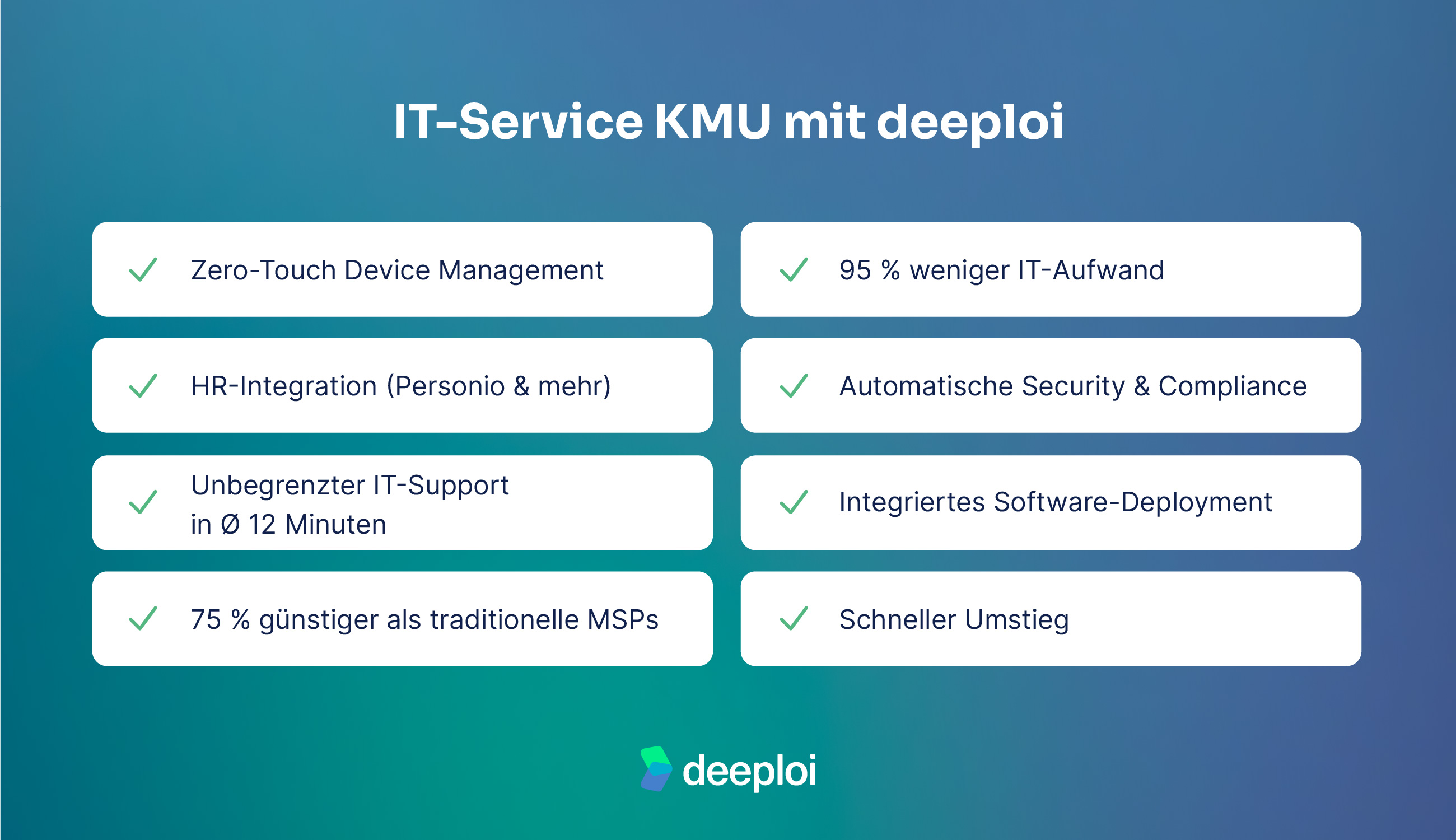 IT-Service KMU mit deeploi: Vorteile