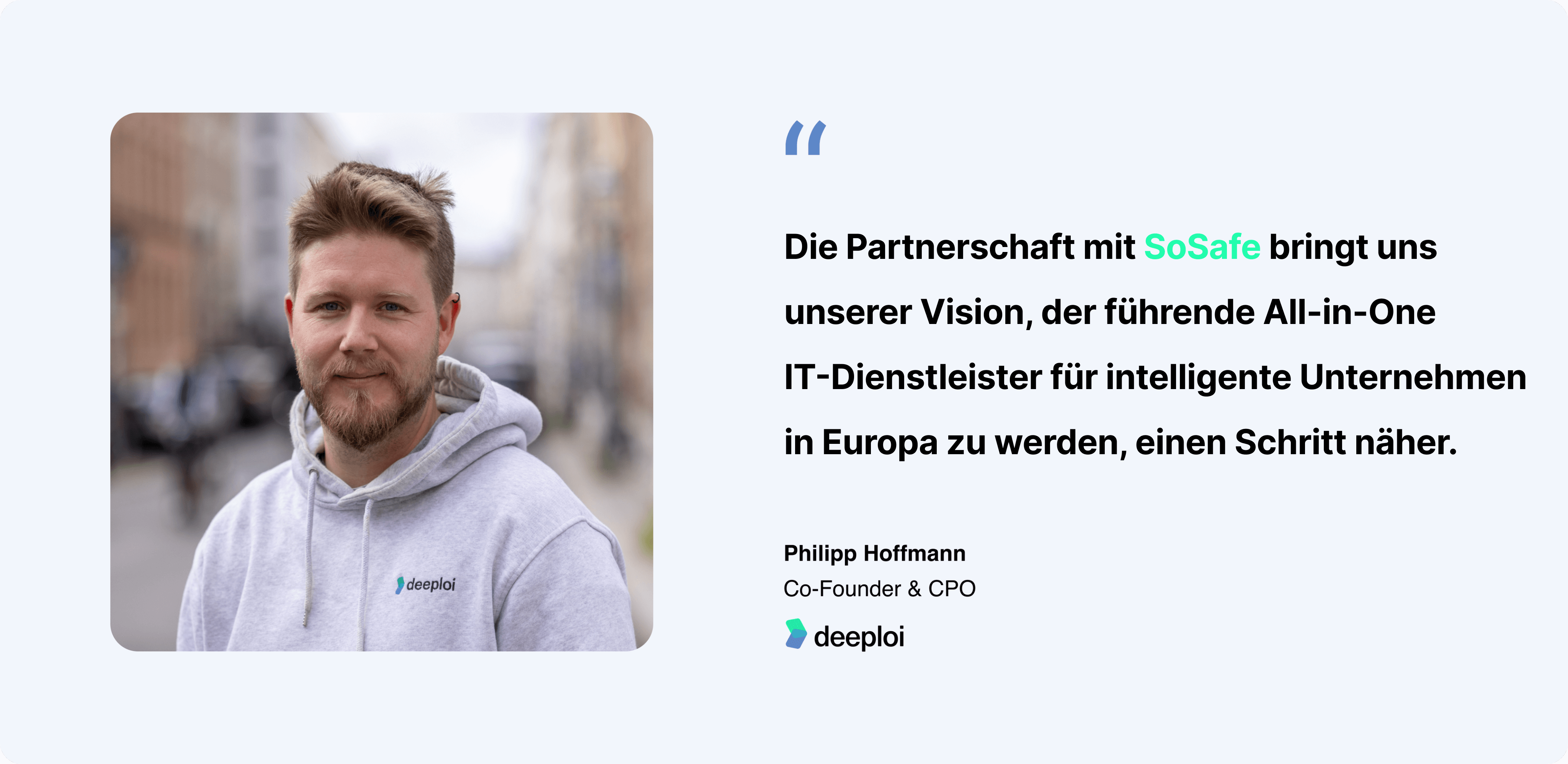 Zitat Philipp Hoffmann Co-Founder & CPO deeploi