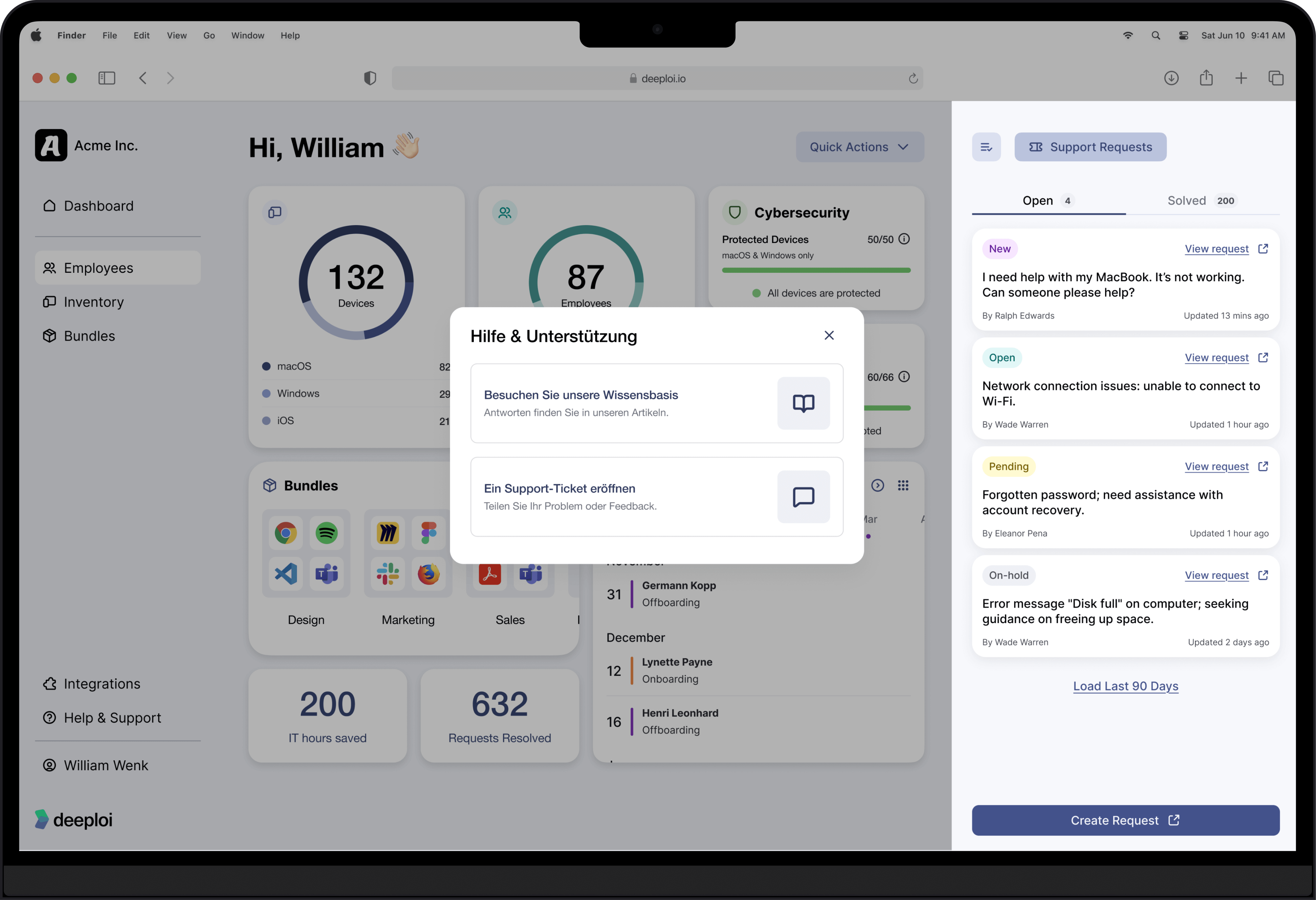deeploi IT Helpdesk beantwortet Anfragen schnell & zuverlässig – damit dein Team ohne lange Wartezeiten produktiv bleibt.