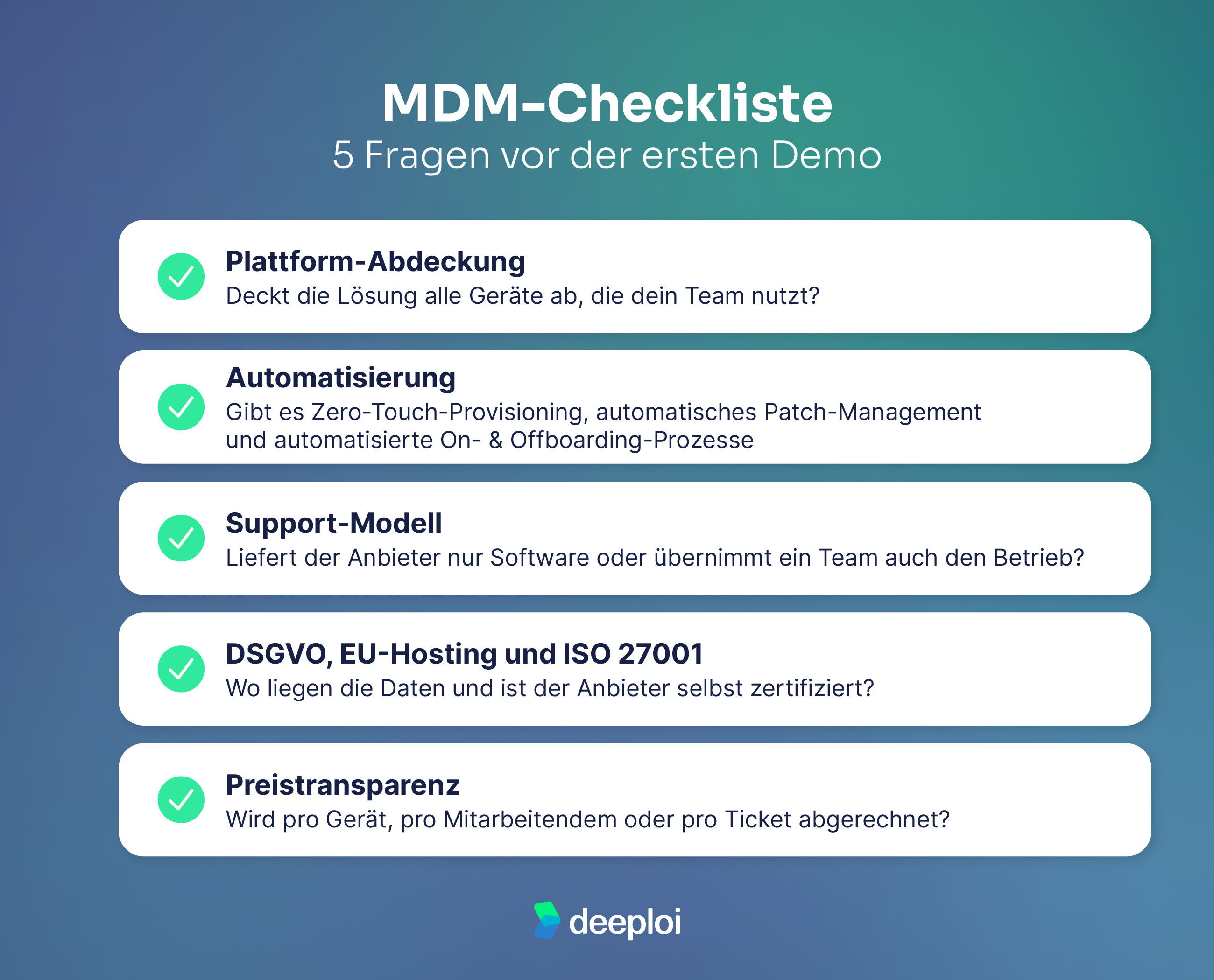 MDM Checkliste deeploi