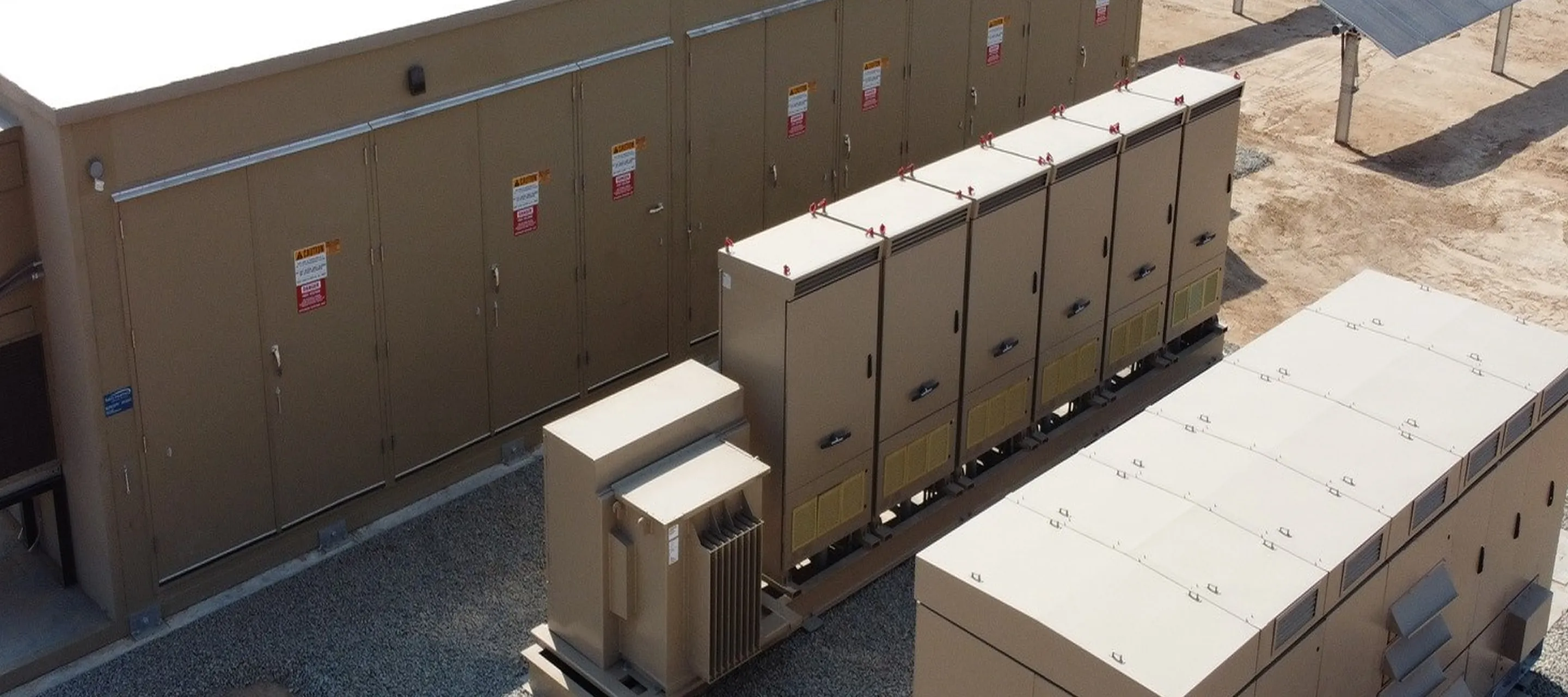 Outdoor battery energy storage units.