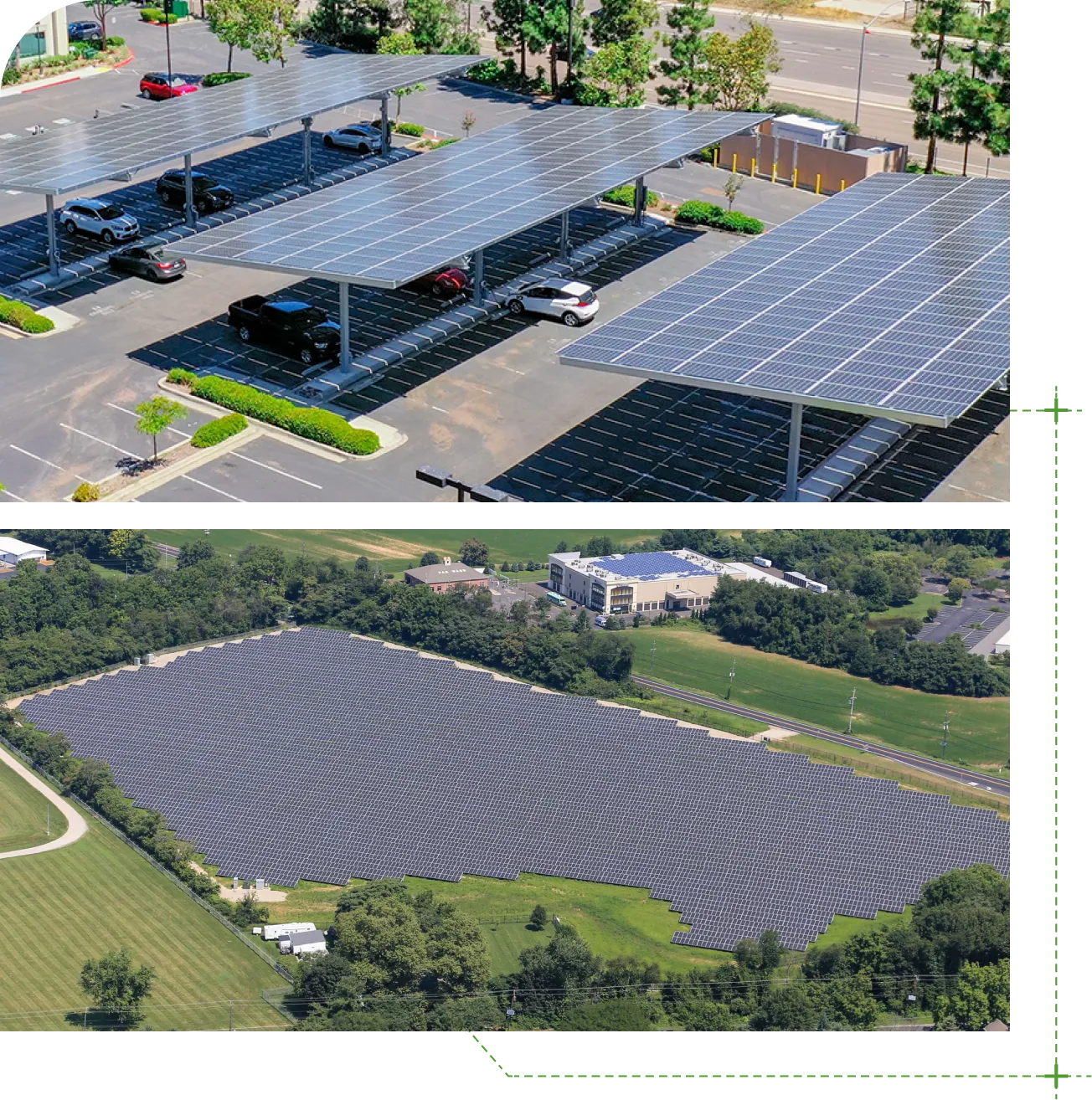 Large array of solar panels