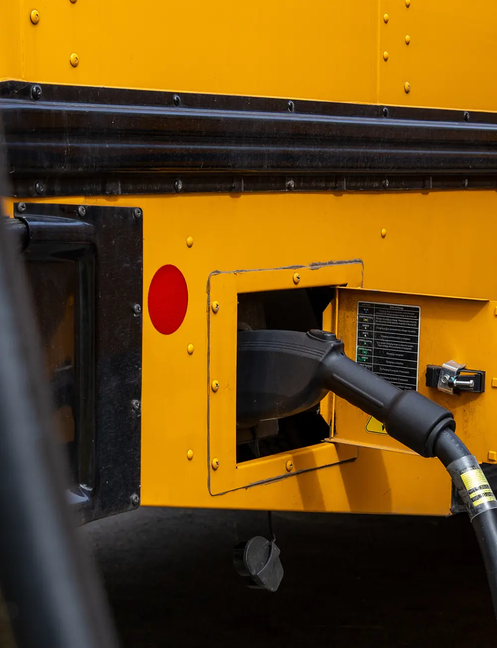 Close-up of a smart charge bus.
