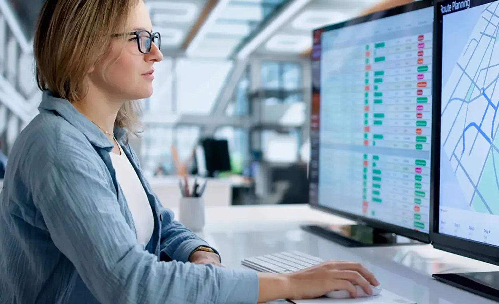 Young woman using a platform on laptop