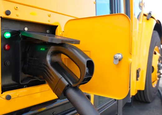 Close-up of a smart charge bus.