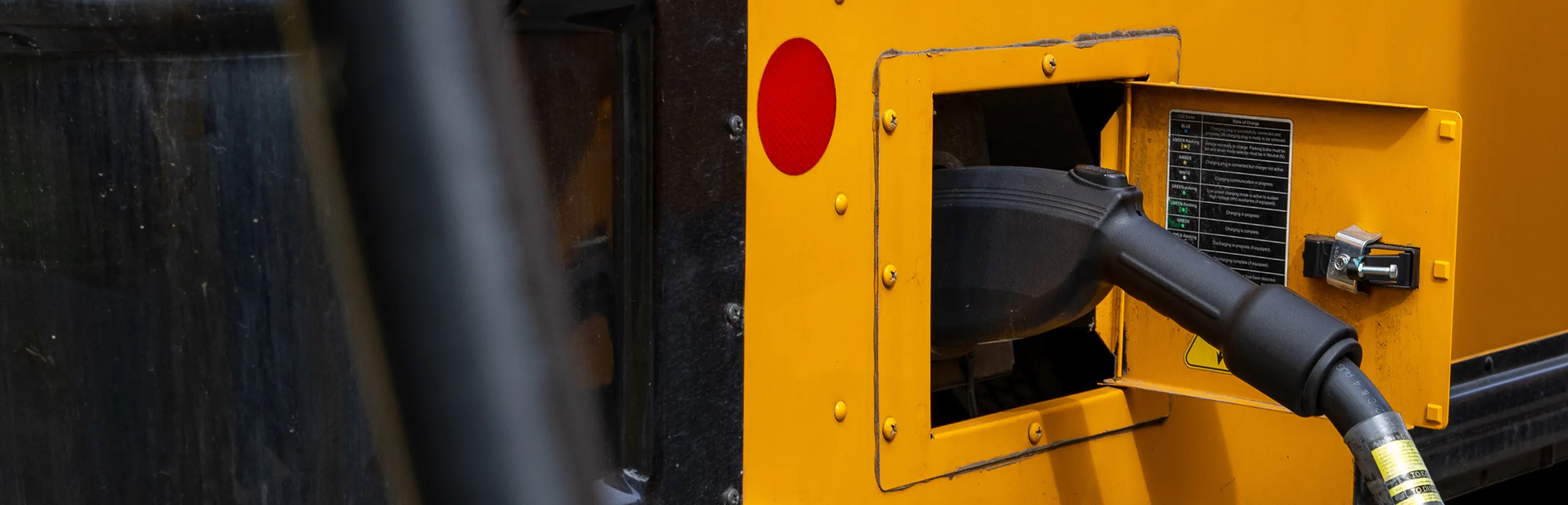 Close-up of a smart charge bus.