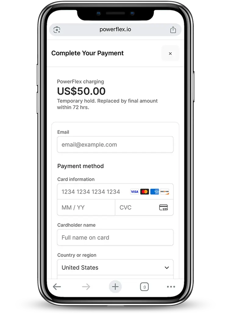 Payment screen