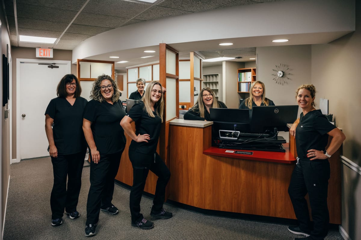 Family dentist office reception area at Traverse Dental Associates in Traverse City, Michigan showing welcoming waiting room