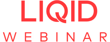 Rote und weiße Typografie für Liquid Webinar Logo