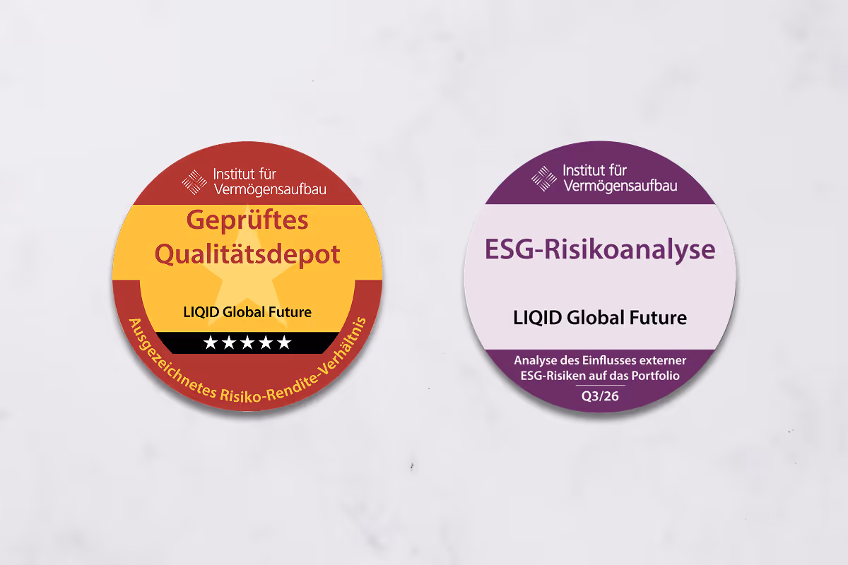 Zwei Zertifikate des Instituts für Vermögensaufbau in Rot und Grün