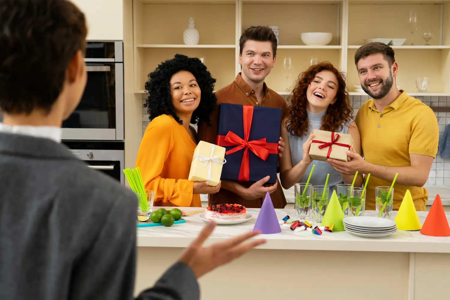 employees giving gifts