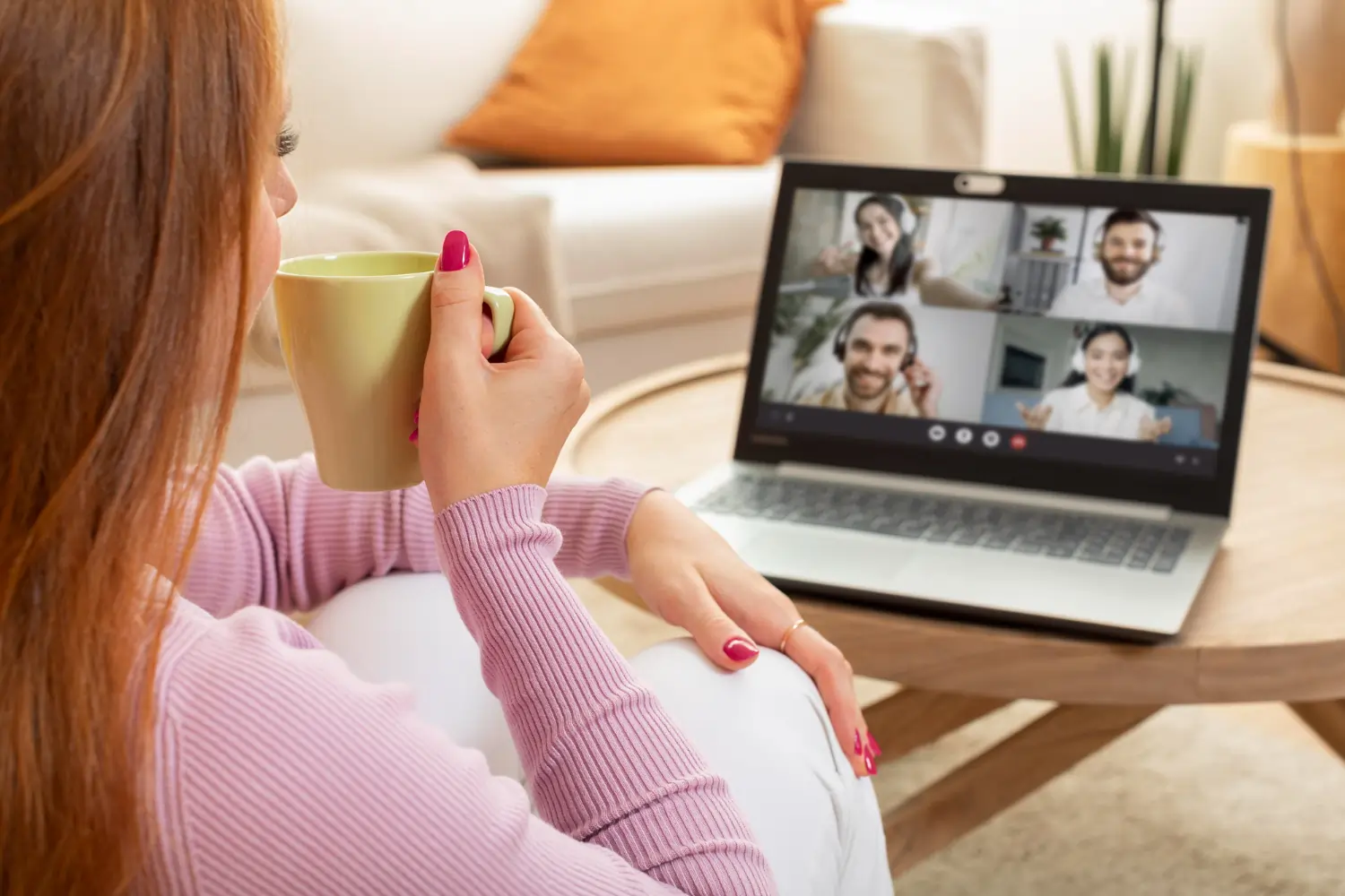 colleagues in a video call