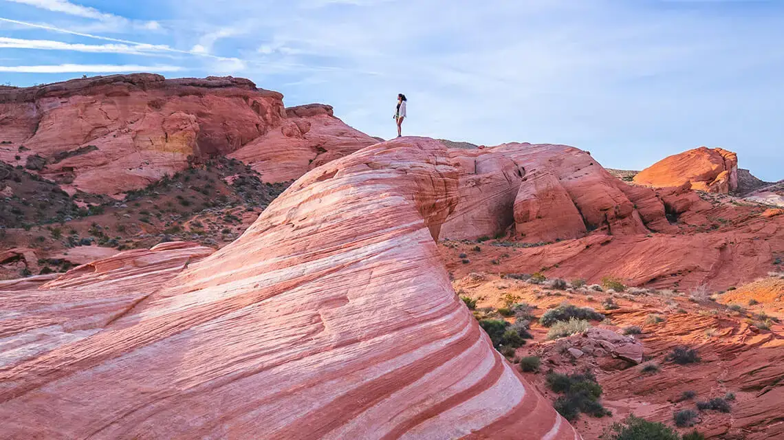 Woman standing at the Valley of Fire State Park