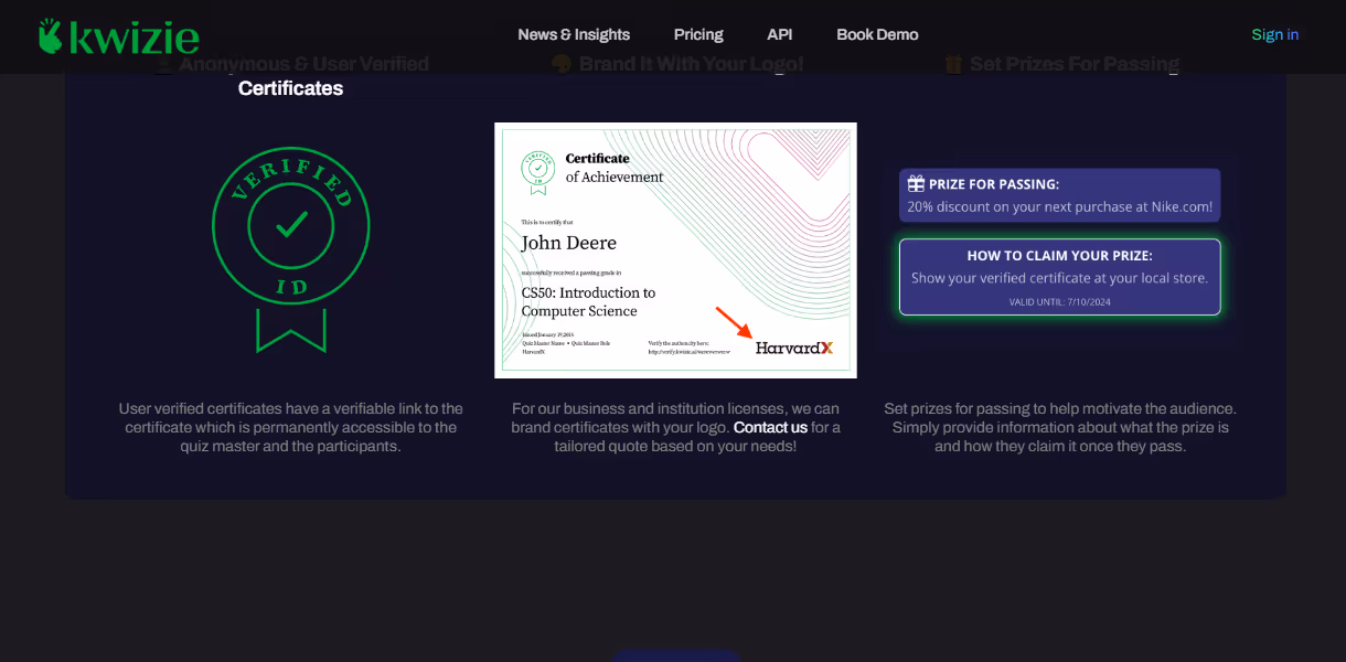 Kwizie online quiz maker