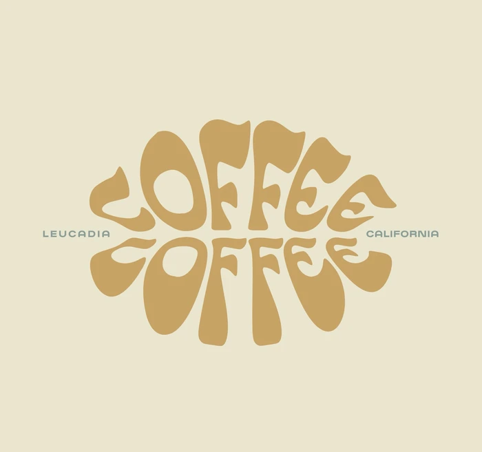 Logo for Coffee Coffee, a Leucadia coffee shop celebrating community and surf culture.
