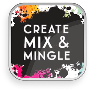 Logo for "Create, Mix & Mingle," a unique team-building events host focused on fun and stress-free painting experiences.