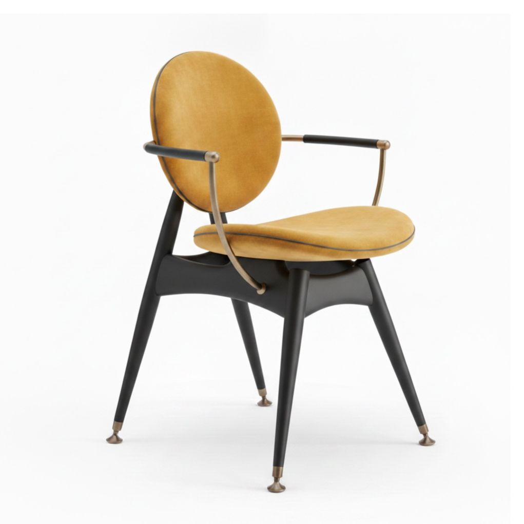 Circle Dining Chair with arms in velvet - SALE