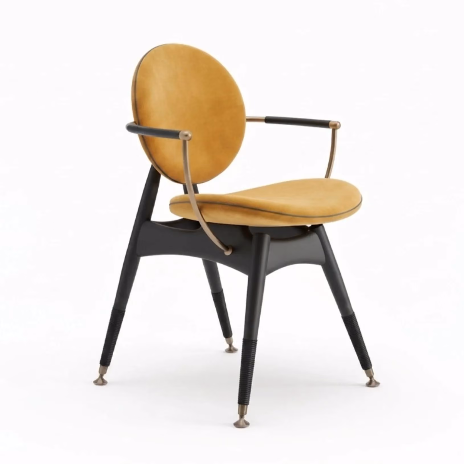 Circle Dining Chair with arms in velvet - SALE