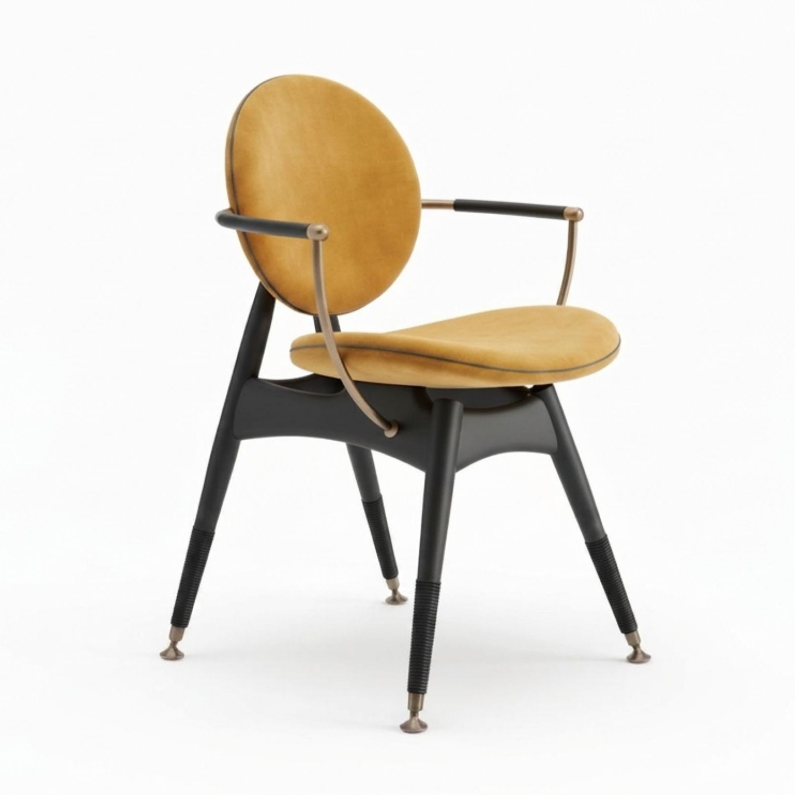 Circle Dining Chair with arms in velvet - SALE