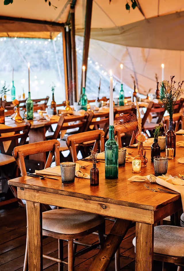 Wooden tables