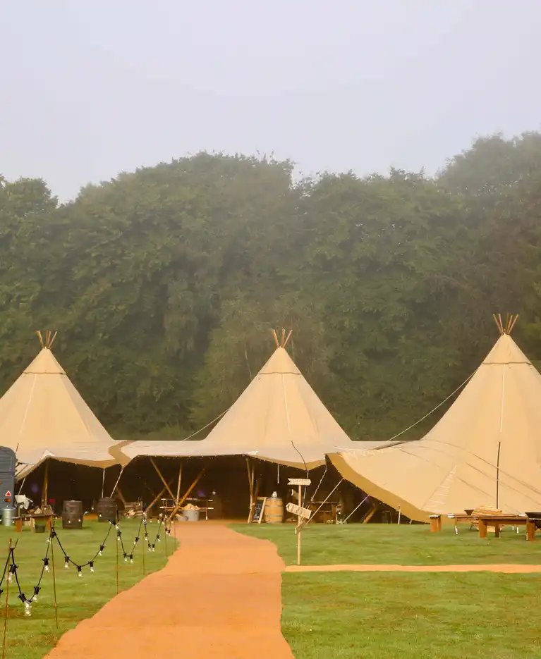 3 Giant Tipis setup
