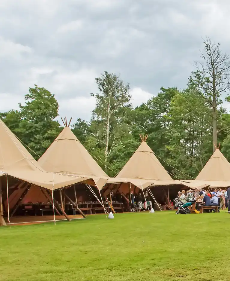 3 Giant Tipis setup