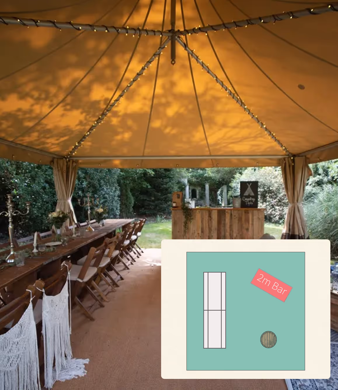 Open Nimbus with bar used for extra event space