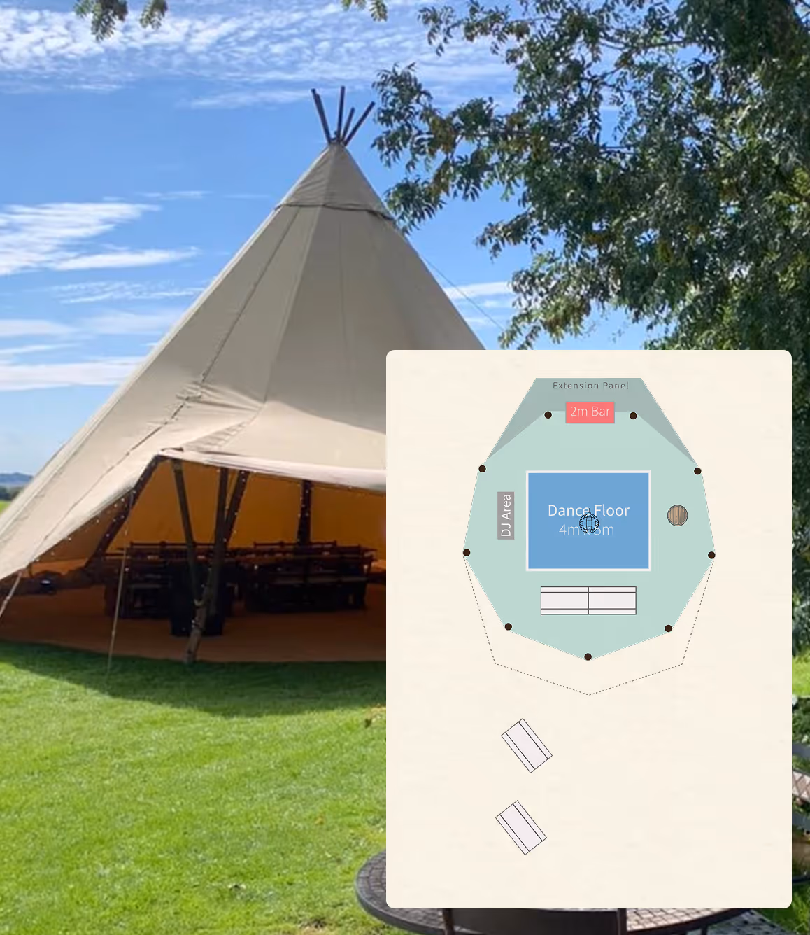 Open Nimbus with bar used for extra event space