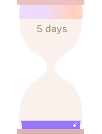 Hourglass icon representing faster IT service delivery with Atomicwork
