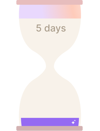 Hourglass icon representing faster IT service delivery with Atomicwork
