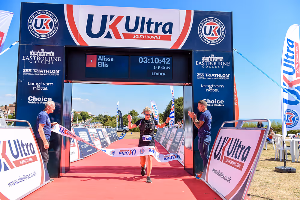 Finish line at the 20 mile UK Ultra race