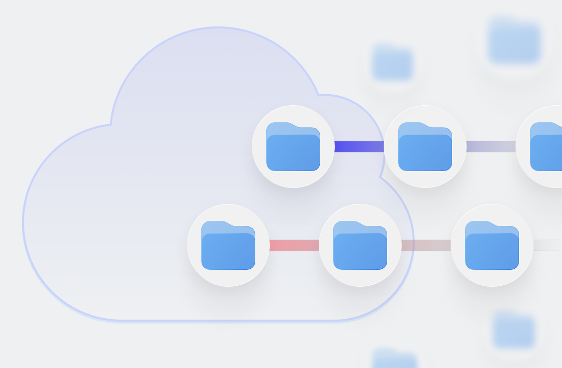 Cloud connectors extending data lineage tracking between cloud storage and connected folders