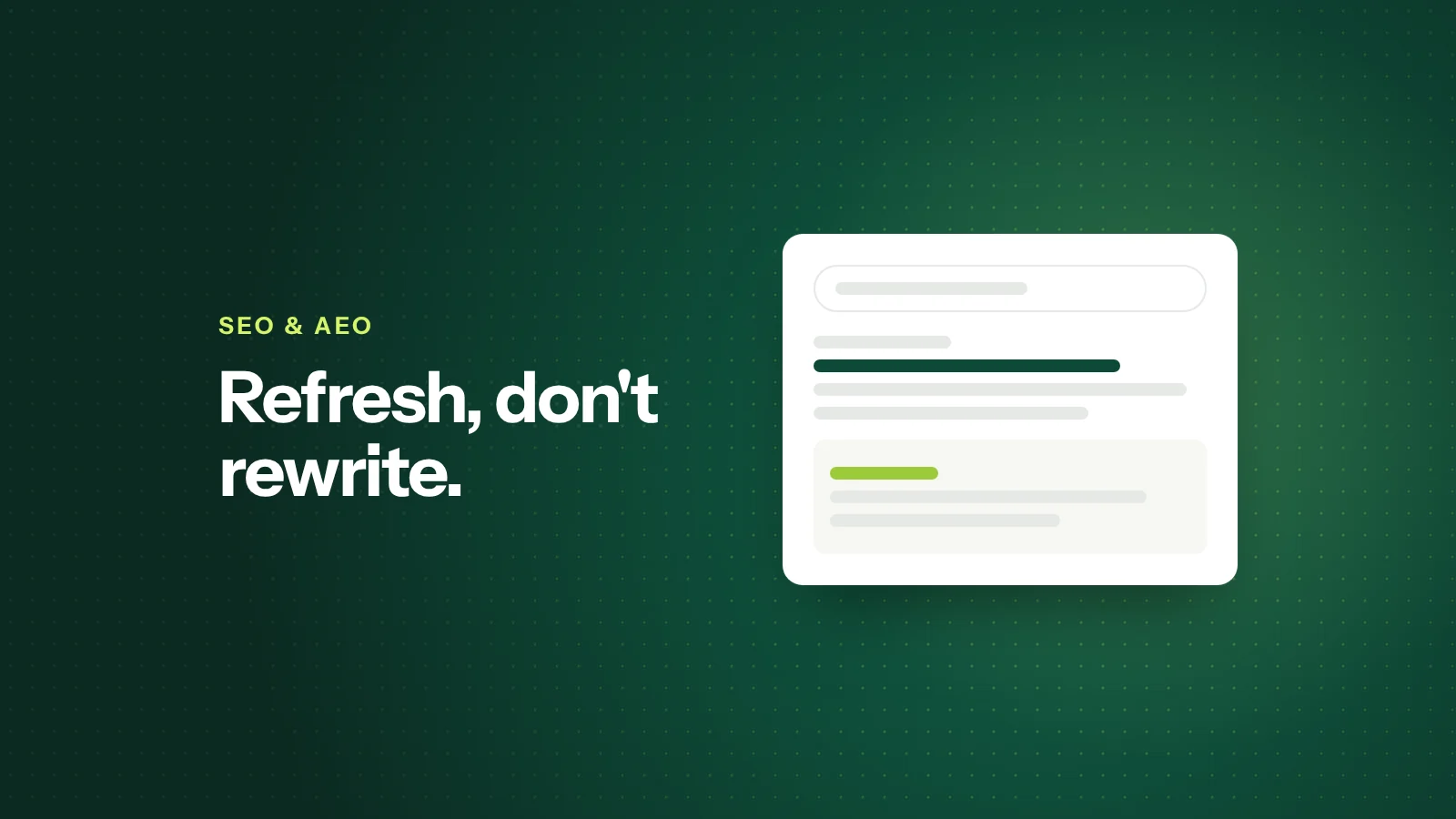 SEO Content Refresh Checklist